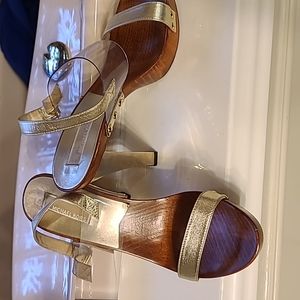 Gold Michael Kors leather sandals